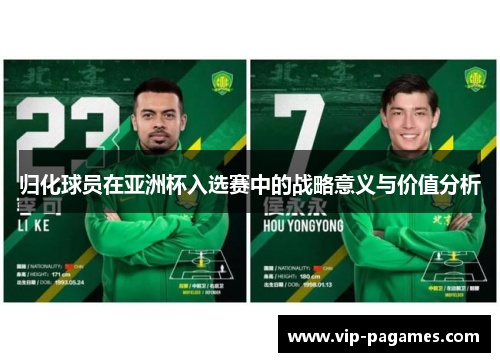 归化球员在亚洲杯入选赛中的战略意义与价值分析